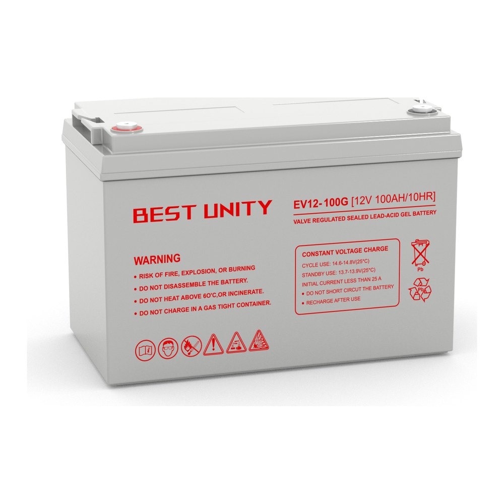 BEST UNITY - Batería Gel 12V 100Ah EV12-100G