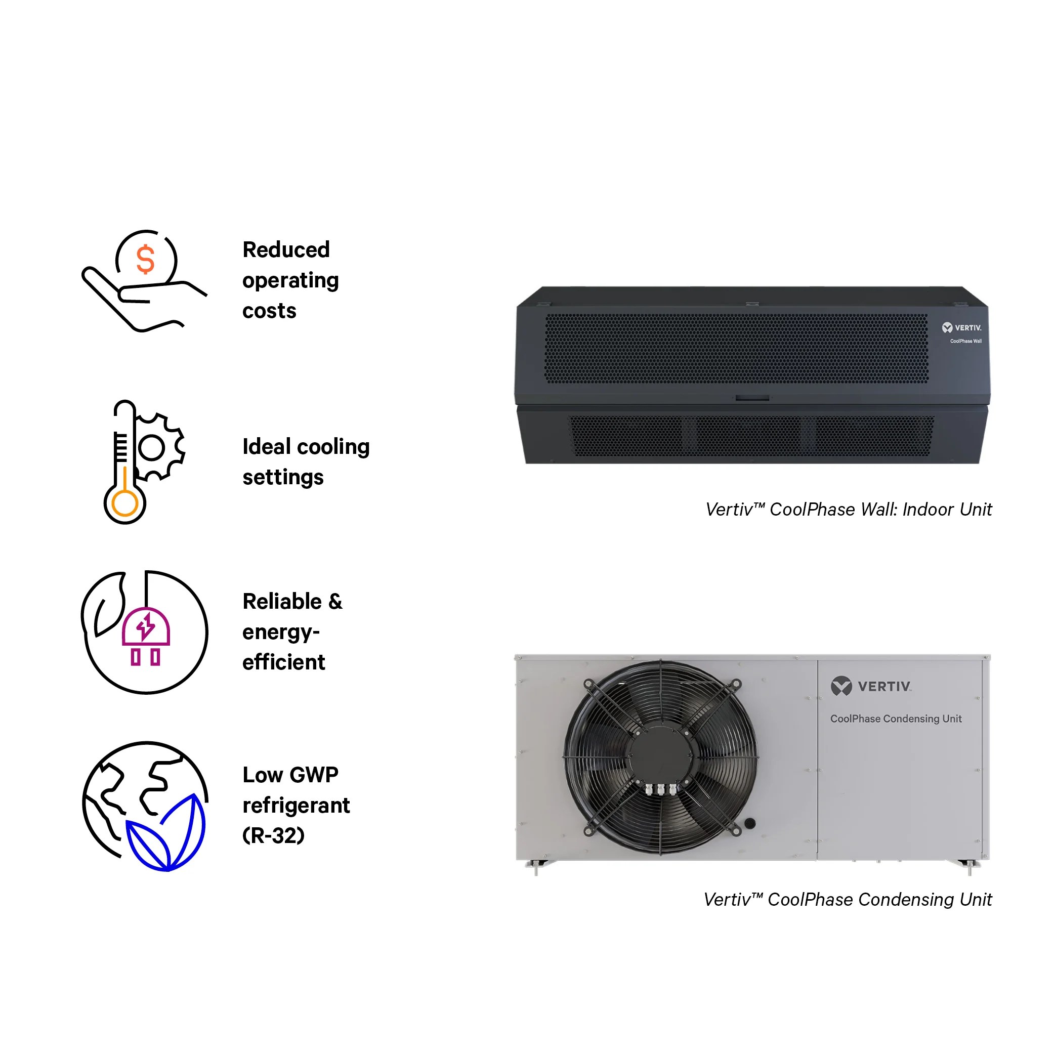 Sistema de Enfriamiento Split 11kW 208/230V - Vertiv CoolPhase Wall + CU - imagen 2