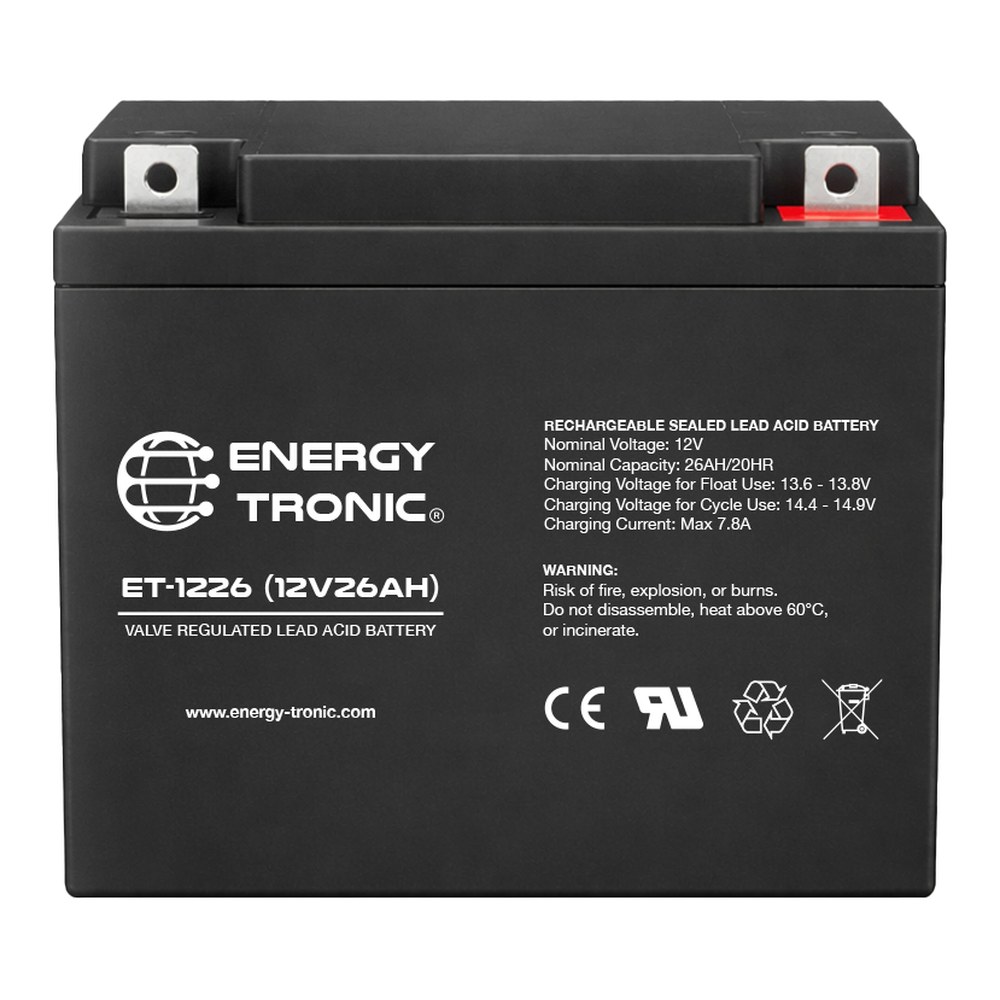 ENERGY-TRONIC - Batería Sellada 12V 26Ah ET-1226 - imagen 2