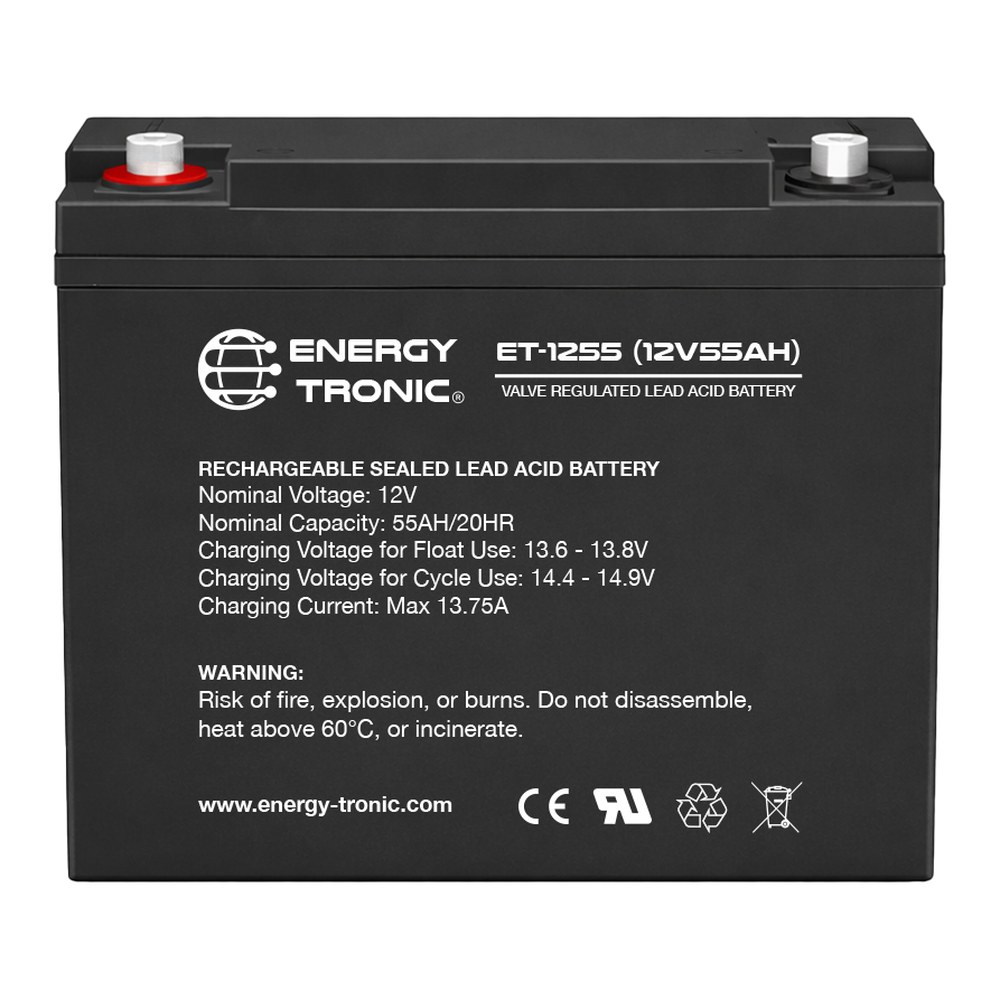 ENERGY-TRONIC - Batería Sellada 12V 55Ah ET-1255 - imagen 2