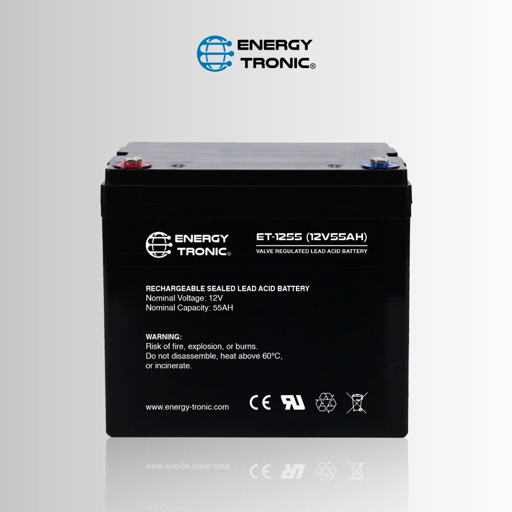ENERGY-TRONIC - Batería Sellada 12V 55Ah ET-1255