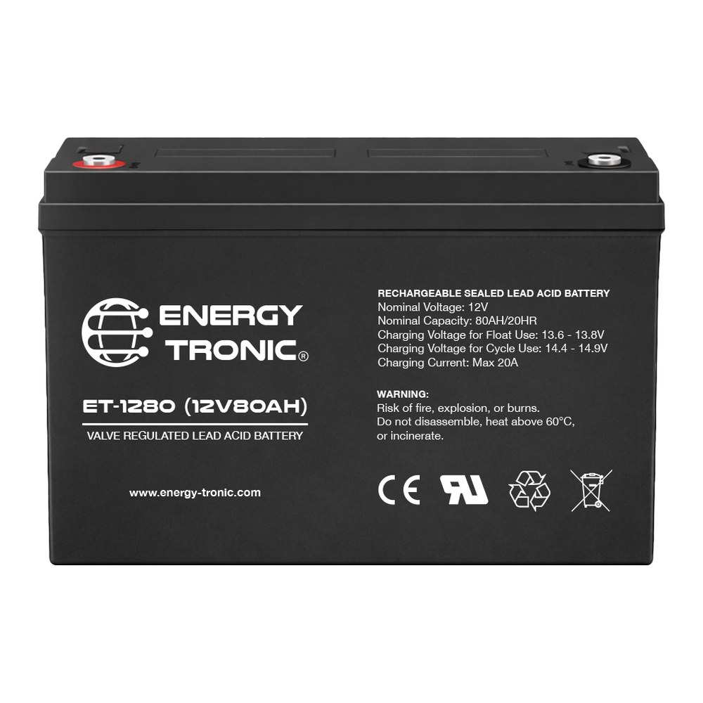 ENERGY-TRONIC - Batería Sellada 12V 80Ah ET-1280 - imagen 2