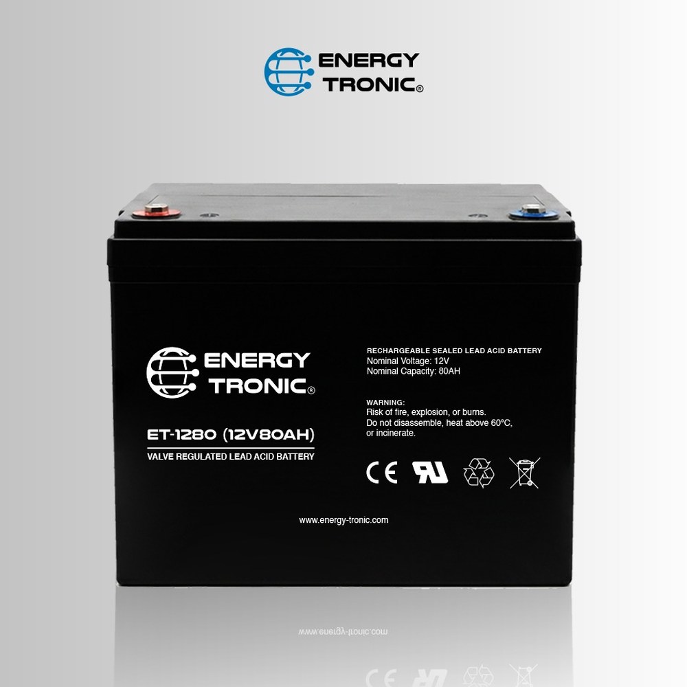 ENERGY-TRONIC - Batería Sellada 12V 80Ah ET-1280